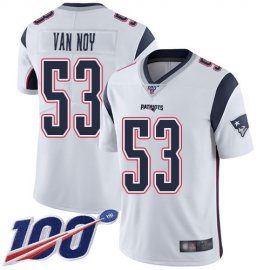 Nike New England Patriots #53 Kyle Van Noy White Mens Stitched NFL 100th Season Vapor Limited Jersey