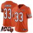 Nike Chicago Bears #33 Jaylon Johnson Orange Mens Stitched NFL Limited Rush 100th Season Jersey