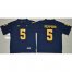 Michigan Wolverines #5 Jabrill Peppers Navy Blue Stitched NCAA Jersey