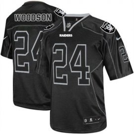 Nike Las Vegas Raiders #24 Charles Woodson Lights Out Black Mens Stitched NFL Elite Jersey