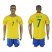 Brazil #7 Costa Home Soccer Country Jersey