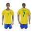 Brazil #7 Costa Home Soccer Country Jersey