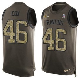 Nike Baltimore Ravens #46 Morgan Cox Green Mens Stitched NFL Limited Salute To Service Tank Top Jersey