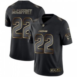 Nike Carolina Panthers #22 Christian McCaffrey Black/Gold Mens Stitched NFL Vapor Untouchable Limited Jersey