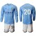 Manchester City #20 Bernardo Home Long Sleeves Soccer Club Jersey