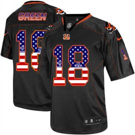 Nike Cincinnati Bengals #18 A.J. Green Black Mens Stitched NFL Elite USA Flag Fashion Jersey