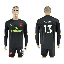 Arsenal #13 Ospina Black Long Sleeves Goalkeeper Soccer Country Jersey