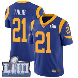 Nike Los Angeles Rams #21 Aqib Talib Royal Blue Alternate Super Bowl LIII Bound Mens Stitched NFL Vapor Untouchable Limited Jersey