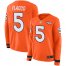 Nike Denver Broncos #5 Joe Flacco Orange Team Color Womens Stitched NFL Limited Therma Long Sleeve Jersey