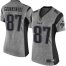 Nike New England Patriots #87 Rob Gronkowski Gray Womens Stitched NFL Limited Gridiron Gray Jersey