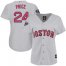 Boston Red Sox #24 David Price Grey Road 2018 World Series Womens Stitched MLB Jersey