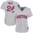 Boston Red Sox #24 David Price Grey Road 2018 World Series Womens Stitched MLB Jersey