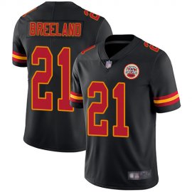 Nike Kansas City Chiefs #21 Bashaud Breeland Black Mens Stitched NFL Limited Rush Jersey