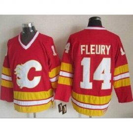 Calgary Flames #14 Theoren Fleury Red CCM Throwback Stitched NHL Jersey