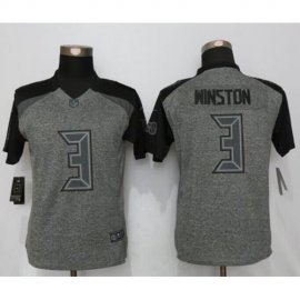 Nike Tampa Bay Buccaneers #3 Jameis Winston Gray Womens Stitched NFL Limited Gridiron Gray Jersey