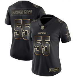 Nike Dallas Cowboys #55 Leighton Vander Esch Black/Gold Womens Stitched NFL Vapor Untouchable Limited Jersey