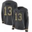 Nike Houston Texans #13 Brandin Cooks Anthracite Salute to Service Womens Stitched NFL Limited Therma Long Sleeve Jersey