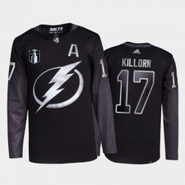Adidas Tampa Bay Lightning #17 Alex Killorn Mens 2022 Stanley Cup Final Patch Alternate Authentic NHL Jersey – Black Mens