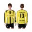 Dortmund #13 Guerreiro Home Long Sleeves Soccer Club Jersey
