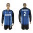 Inter Milan #2 Andreolli Home Long Sleeves Soccer Club Jersey