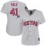 Boston Red Sox #41 Chris Sale Grey Road 2018 World Series Womens Stitched MLB Jersey