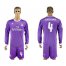 Real Madrid #4 Sergio Ramos Away Long Sleeves Soccer Club Jersey