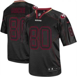 Nike San Francisco 49ers #80 Jerry Rice Lights Out Black Youth Stitched NFL Elite Jersey