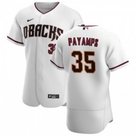 Arizona Diamondbacks #35 Joel Payamps Mens Nike White Crimson Authentic Home Team MLB Jersey