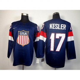 2014 Olympic Team USA #17 Ryan Kesler Navy Blue Stitched NHL Jersey