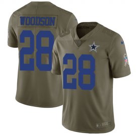 Nike Dallas Cowboys #28 Darren Woodson Olive Mens Stitched NFL Limited 2017 Salute To Service Jersey