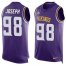 Nike Minnesota Vikings #98 Linval Joseph Purple Team Color Mens Stitched NFL Limited Tank Top Jersey