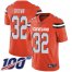 Nike Cleveland Browns #32 Jim Brown Orange Alternate Mens Stitched NFL 100th Season Vapor Limited Jersey