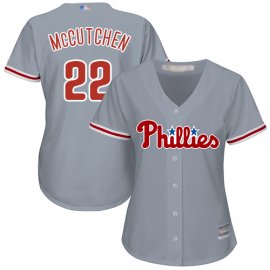 Philadelphia Phillies #22 Andrew McCutchen Grey Road Womens Stitched MLB Jersey