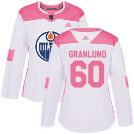 Adidas Edmonton Oilers #60 Markus Granlund White/Pink Authentic Fashion Womens Stitched NHL Jersey