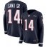 Nike New England Patriots #14 Mohamed Sanu Sr Navy Blue Team Color Womens Stitched NFL Limited Therma Long Sleeve Jersey