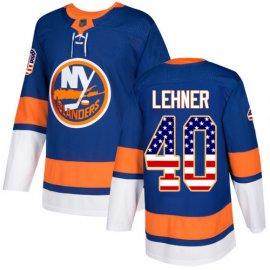 Adidas New York Islanders #40 Robin Lehner Royal Blue Home Authentic USA Flag Stitched NHL Jersey