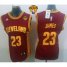 Womens Cavaliers #23 LeBron James Red The Finals Patch Road Stitched NBA Jersey