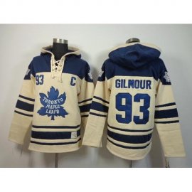 Toronto Maple Leafs #93 Doug Gilmour Cream Sawyer Hooded Sweatshirt Stitched NHL Jersey