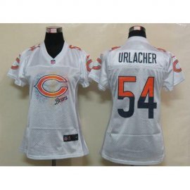 Nike Chicago Bears #54 Brian Urlacher White Womens Fem Fan NFL Game Jersey