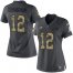 Nike Philadelphia Eagles #12 Randall Cunningham Black Womens Stitched NFL Limited 2016 Salute to Service Jersey