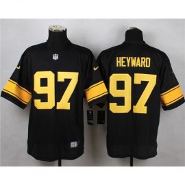 Nike Pittsburgh Steelers #97 Cameron Heyward Black(Gold No.) Mens Stitched NFL Elite Jersey