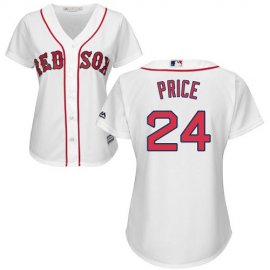 Boston Red Sox #24 David Price White Home Womens Stitched MLB Jersey