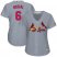 St.Louis Cardinals #6 Stan Musial Grey Road Womens Stitched MLB Jersey
