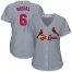 St.Louis Cardinals #6 Stan Musial Grey Road Womens Stitched MLB Jersey