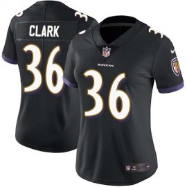 Nike Baltimore Ravens #36 Chuck Clark Black Alternate Womens Stitched NFL Vapor Untouchable Limited Jersey