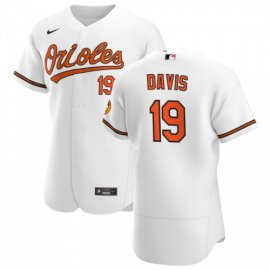 Baltimore Orioles #19 Chris Davis Mens Nike White Home 2020 Authentic Player MLB Jersey