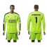 Leicester City #1 Schmeichel Shiny Green Goalkeeper Long Sleeves Soccer Club Jersey