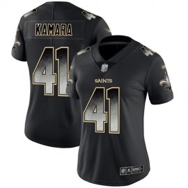 Nike New Orleans Saints #41 Alvin Kamara Black Womens Stitched NFL Vapor Untouchable Limited Smoke Fashion Jersey