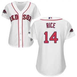 Boston Red Sox #14 Jim Rice White Home 2018 World Series Champions Womens Stitched MLB Jersey