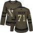 Adidas Pittsburgh Penguins #71 Evgeni Malkin Green Salute to Service Womens Stitched NHL Jersey